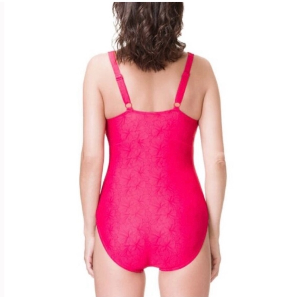 NWT Roots pink Floral One Piece Swimsuit Size 10 - Picture 2 of 9